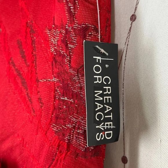NWT Tahari ASL Red Metallic Jacquard A-Line Dress $158 - Picture 11 of 13